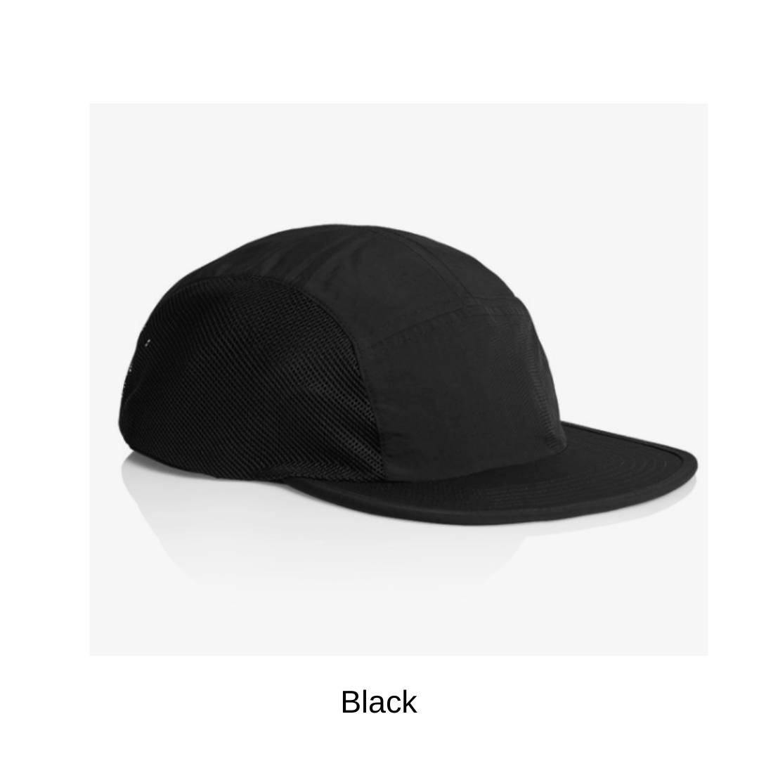 Hobo Vented 5 Panel Hat - Black Patch