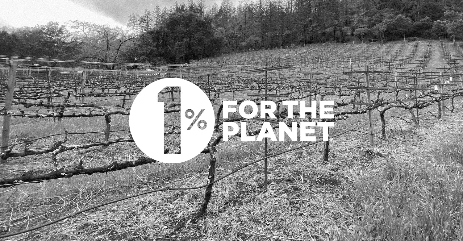 Vineyard with 1% for the planet logo